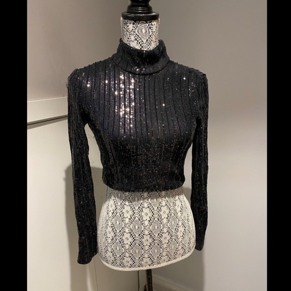 ZARA sequin crop top XS open-back*READ description - Picture 1 of 5
